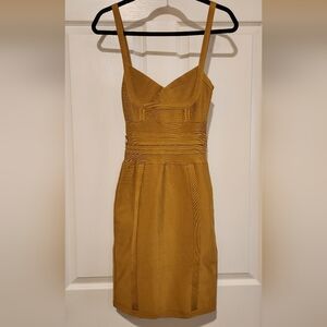 Athina mustard bodycon bandage dress